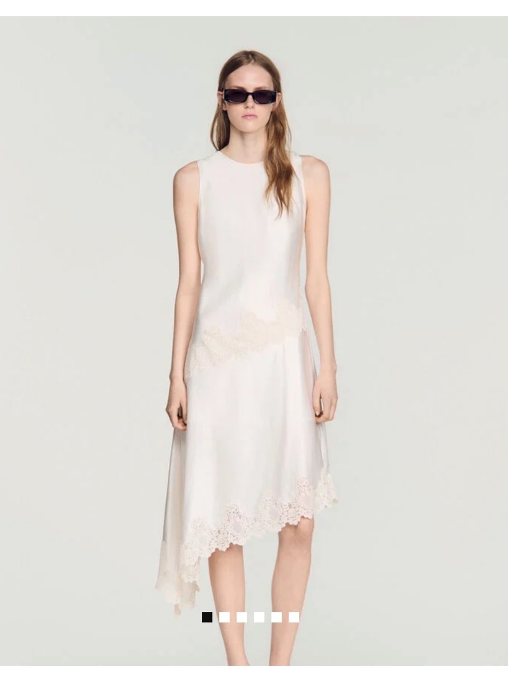 Asymmetric Satin-Effect Dress